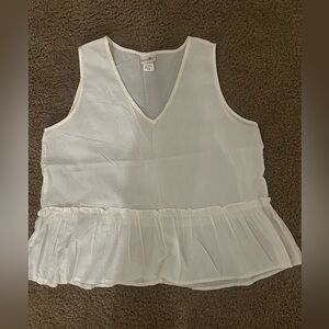 Natural Life Sleeveless Ivory Peplum Top - M
